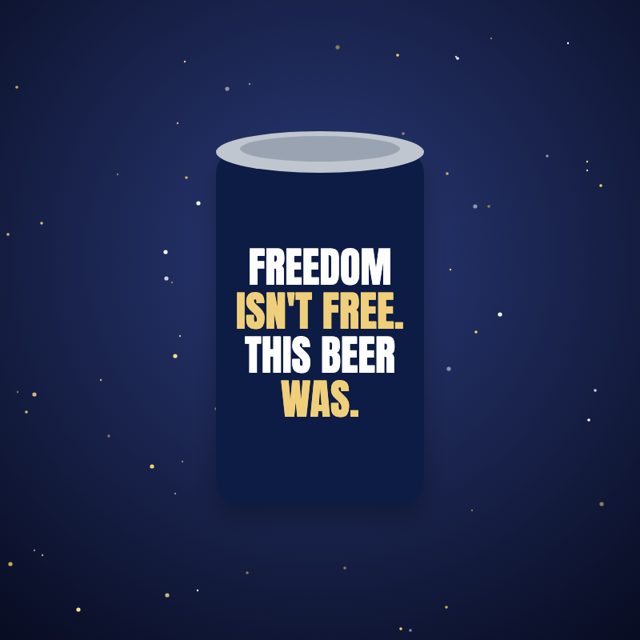 Design mock-up: Freedom Isn't Free Koozie (print)