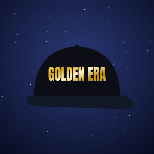 Design mock-up: Golden Era Gold-Puff Cap (gold-tone 3D puff)