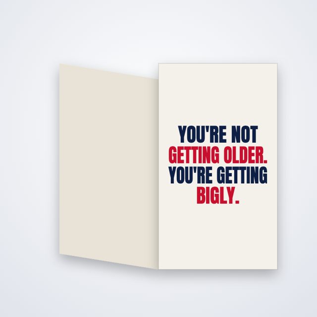 Design mock-up: Getting Bigly Birthday Card (print)
