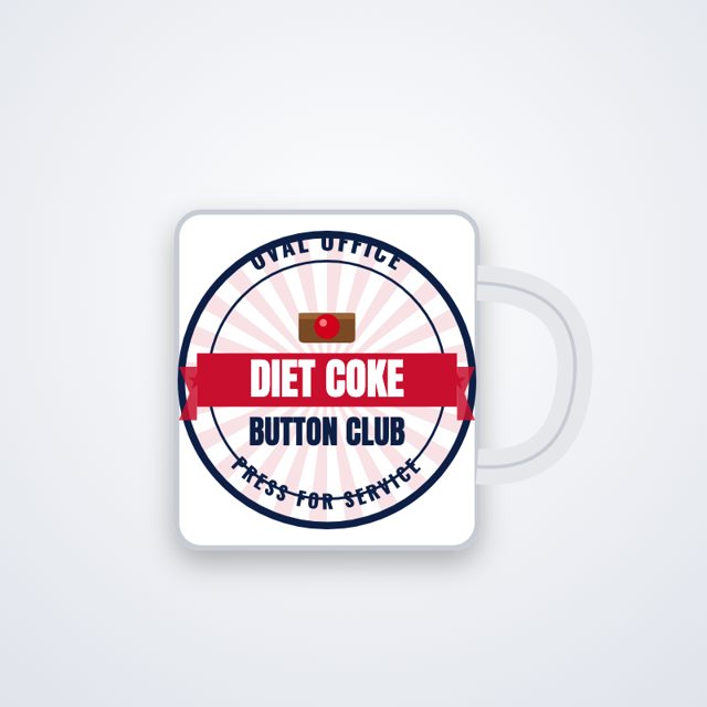 Design mock-up: Diet Coke Button Club Mug (print)