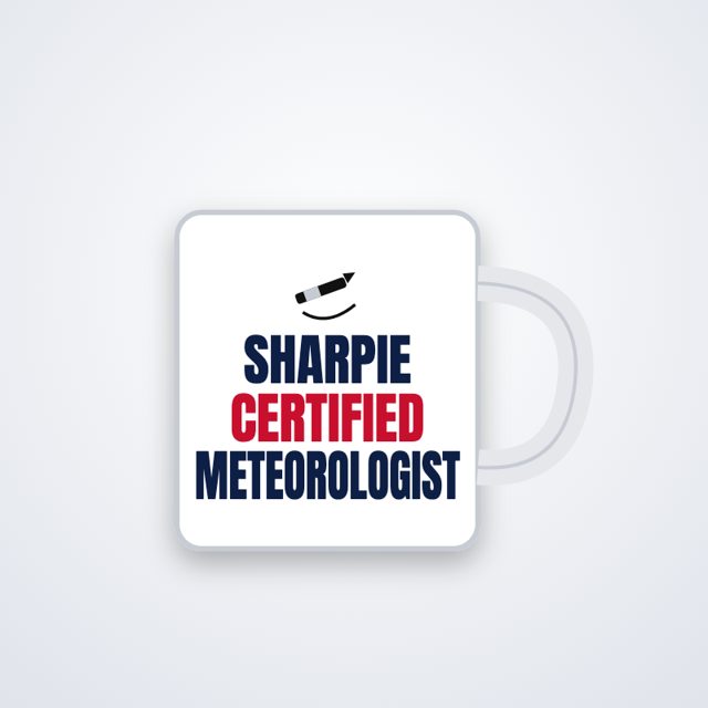 Design mock-up: Sharpie Certified Meteorologist Mug (print)