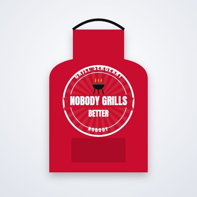 Design mock-up: Nobody Grills Better Apron (print)