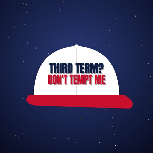 Design mock-up: Third Term? Don't Tempt Me Cap (3D puff)