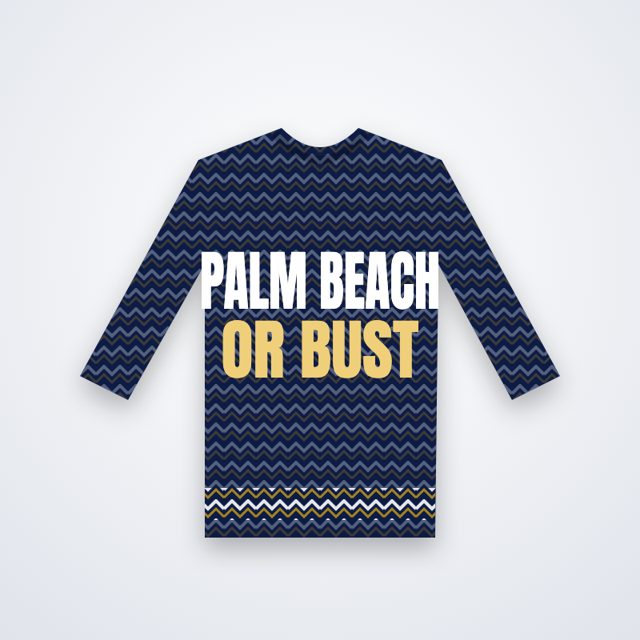 Design mock-up: Palm Beach or Bust Sweater (knit-look all-over print)