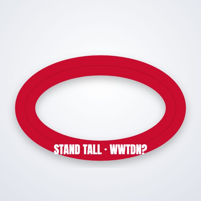 Design mock-up: Stand Tall Wristband (debossed)